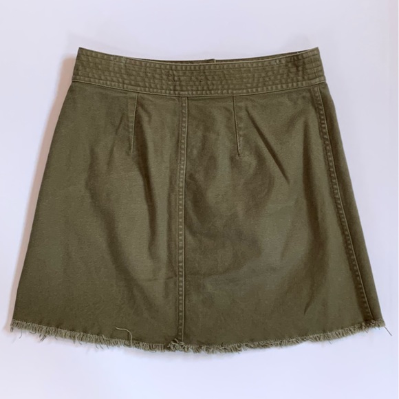 Madewell Raw-Hem A-Line Mini Skirt in Kale Size 2 - Picture 7 of 9